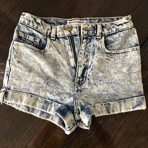 High waisted American Apparel Jean shorts
